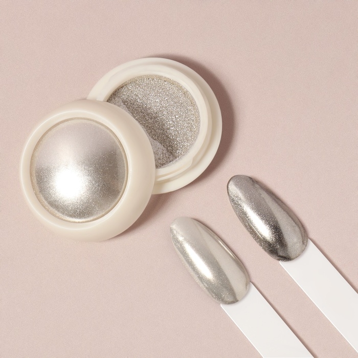 Втирка для ногтей, с аппликатором, цвет зеркальный прозрачный блеск Втирка для ногтей, с аппликатором, цвет зеркальный прозрачный блеск