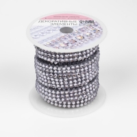 Стразы термоклеевые, d = 3 мм, ширина - 10 мм, 4,5 ± 0,5 м, цвет серебряный Стразы термоклеевые, d = 3 мм, ширина - 10 мм, 4,5 ± 0,5 м, цвет серебряный