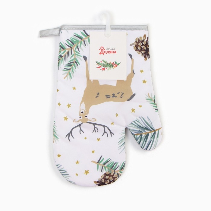 Новый год.Варежка Доляна Олени 26*16 см, 100% п/э Новый год.Варежка Доляна Олени 26*16 см, 100% п/э