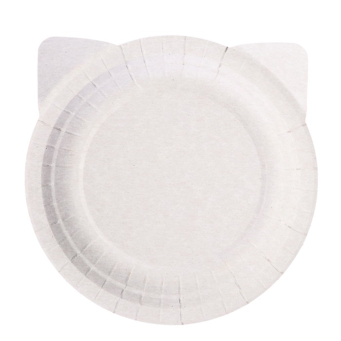 Набор бумажных тарелок «Кошки с ушками», в т/у плёнке, 6 шт., 18 см Набор бумажных тарелок «Кошки с ушками», в т/у плёнке, 6 шт., 18 см