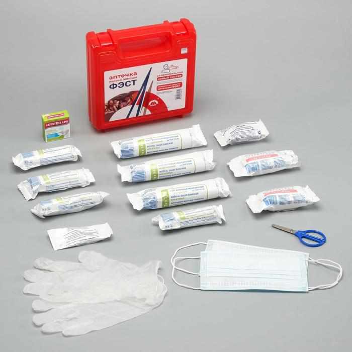 Автомобильная аптечка первой помощи Автомобильная аптечка первой помощи "ФЭСТ" состав 2024, по приказу №1080н, красная