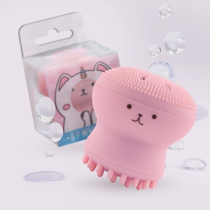 Массажер для лица, спонж для умывания &laquo;Котик&raquo; 5,5 х 5,5 см