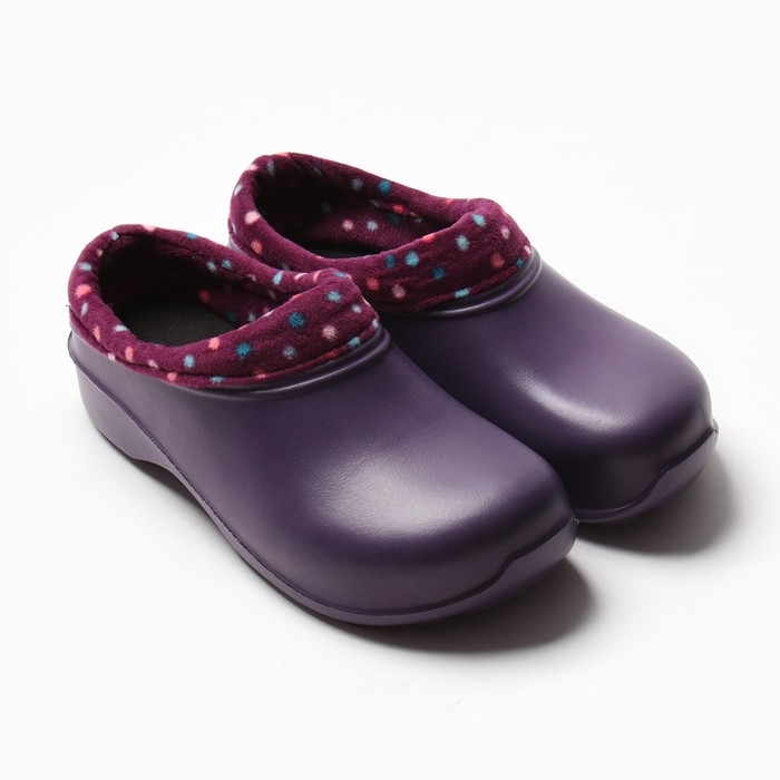 Галоши женские утепленные Галоши женские утепленные "Коро с отворотом" баклажан/горох фиолетовый, 37