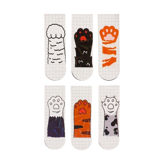 Набор закладок магнитных для книг 6 штук Лапки 60*19мм МИКС CALLIGRATA Набор закладок магнитных для книг 6 штук Лапки 60*19мм МИКС CALLIGRATA