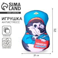 Игрушка антистресс, собака "Удостоверение Генерал очарование" Игрушка антистресс, собака "Удостоверение Генерал очарование"