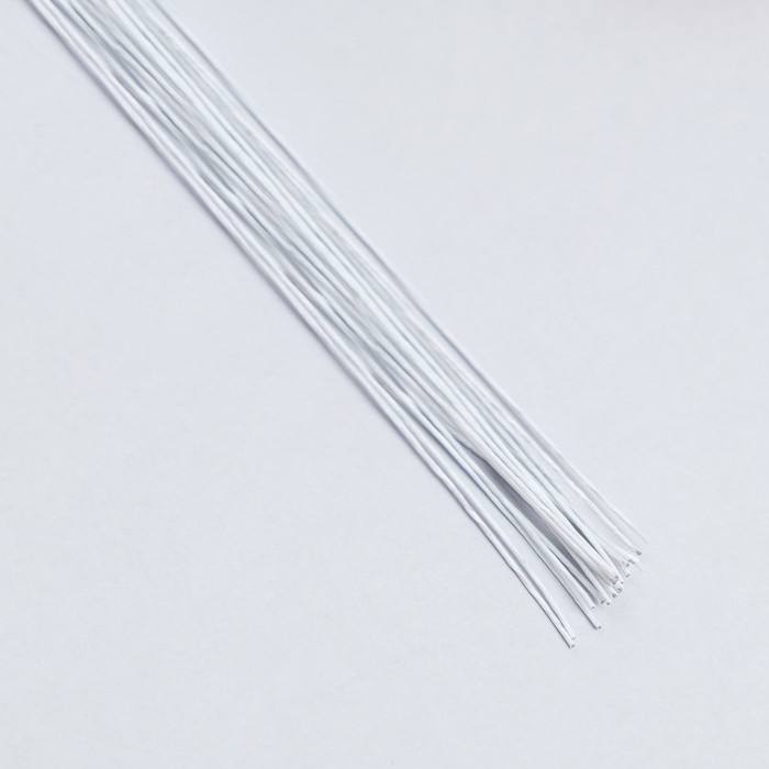 Флористическая проволока Белая 0,55 мм, 30 см, в бумажной оплётке, набор 30шт Флористическая проволока Белая 0,55 мм, 30 см, в бумажной оплётке, набор 30шт