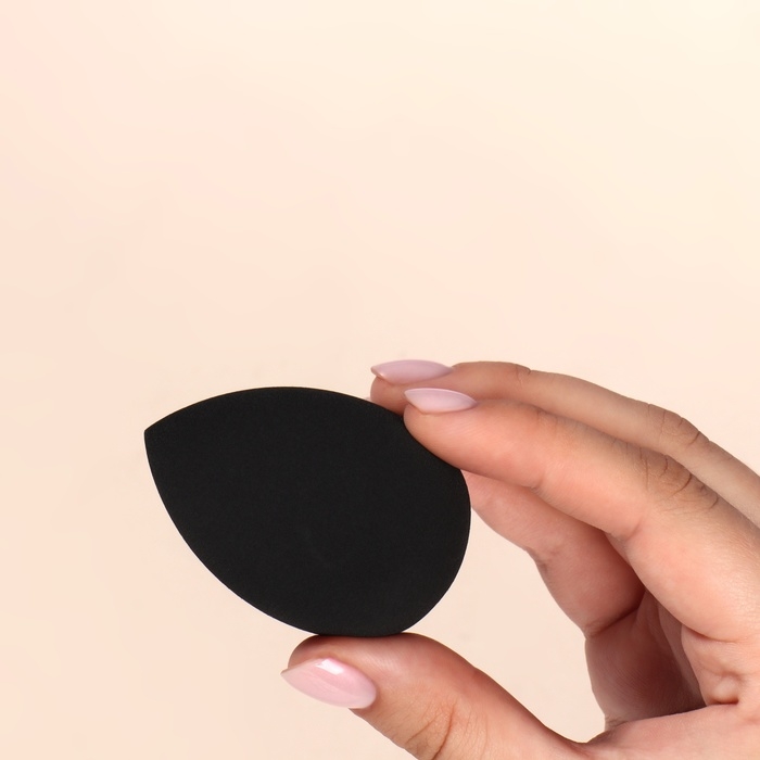 Спонж для макияжа &laquo;Капля&raquo;, 6 &times; 4 см, увеличивается при намокании, цвет чёрный