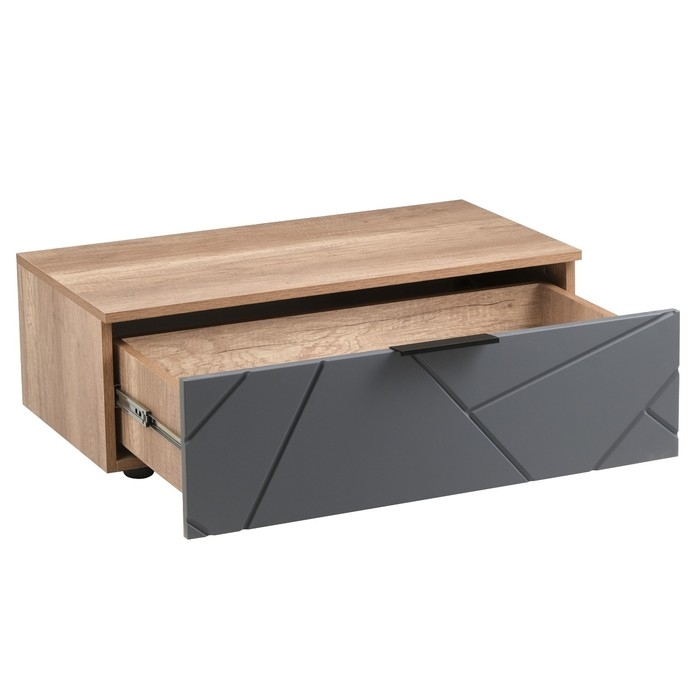 Тумба в прихожую подвесная Даллас, 802х402х278, Дуб каньон/Софт графит МДФ Тумба в прихожую подвесная Даллас, 802х402х278, Дуб каньон/Софт графит МДФ