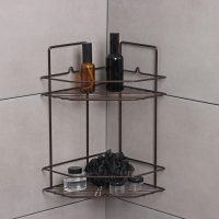 Полка угловая для ванной 2-х ярусная Эконом, 220&times;220&times;115 мм, цвет медная искра