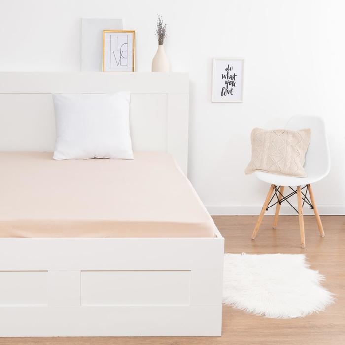 Простыня на резинке &laquo;Купу-купу&raquo;, 160х200х20 см, бежевый, трикотаж