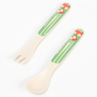 Набор детской посуды &laquo;Лисичка&raquo;, из бамбука, 5 предметов: тарелка, миска, стакан, столовые приборы