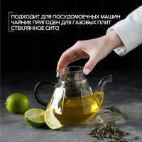 Чайник заварочный со стеклянным ситом «Грин», 600 мл Чайник заварочный со стеклянным ситом «Грин», 600 мл