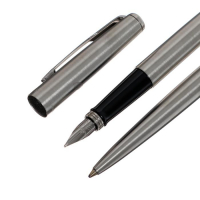 Набор Parker Jotter Core FK61 Stainless Steel CT М, ручка шариковая + ручка перьевая, 1.0 мм, корпус из нержавеющей стали, синие чернила Набор Parker Jotter Core FK61 Stainless Steel CT М, ручка шариковая + ручка перьевая, 1.0 мм, корпус из нержавеющей стали, синие чернила