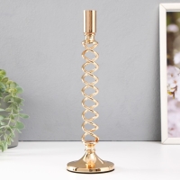 Подсвечник металл на 1 свечу d=2 см "Аделин" золото 9х9х30 см Подсвечник металл на 1 свечу d=2 см "Аделин" золото 9х9х30 см