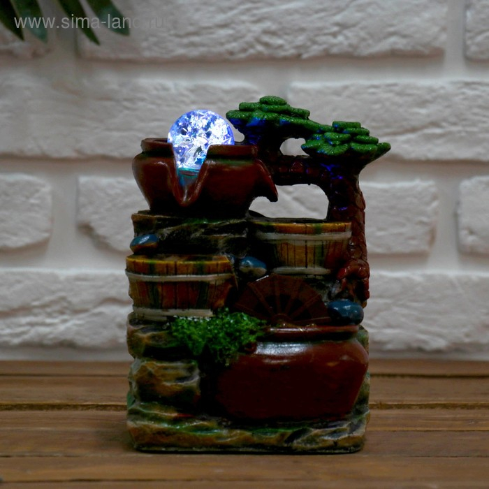 Фонтан Фонтан "Кувшины с корзинками" 10х13х18 см (с подсветкой)