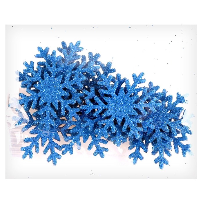 Новый год! Декор &laquo;Снежинки&raquo; на клеевой основе, набор 12 шт.