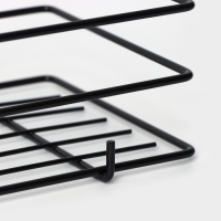 Полка прямая для ванной с высокими бортиками, 24,5&times;13&times;16,5 см, цвет черный