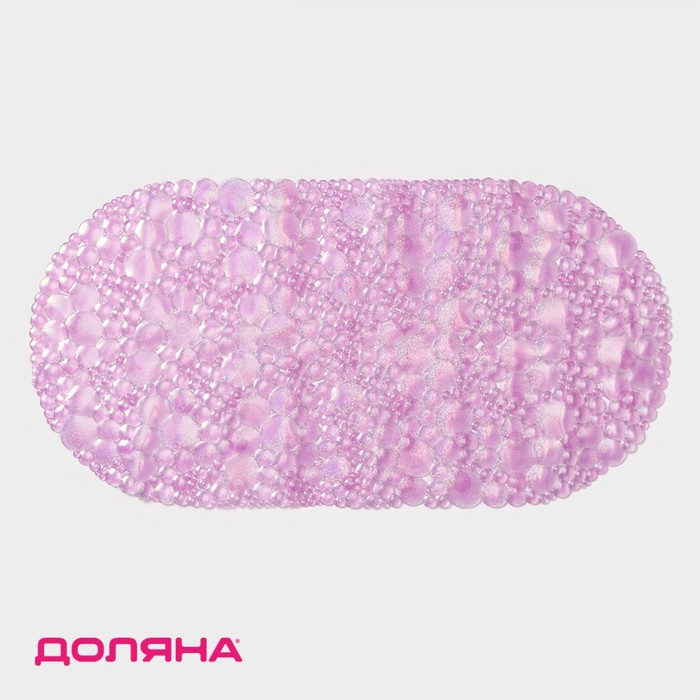 Коврик противоскользящий в ванну на присосках Доляна &laquo;Шампанское&raquo;, 33&times;64 см, цвет МИКС