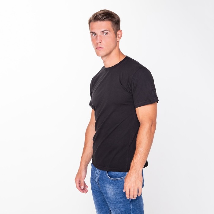 Футболка мужская однотонная, цвет чёрный, размер 48 Футболка мужская однотонная, цвет чёрный, размер 48