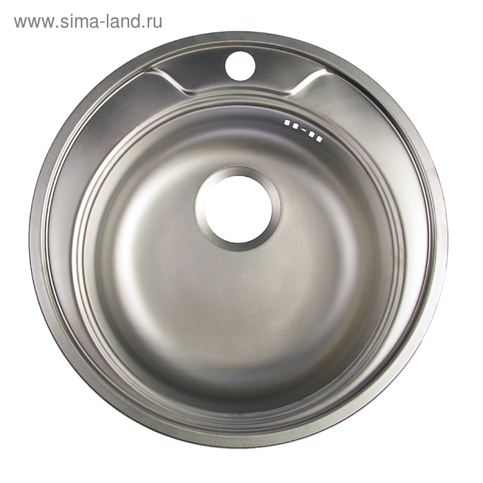 Мойка кухонная "Владикс", врезная, с сифоном, d=49 см, нержавеющая сталь 0.6 мм