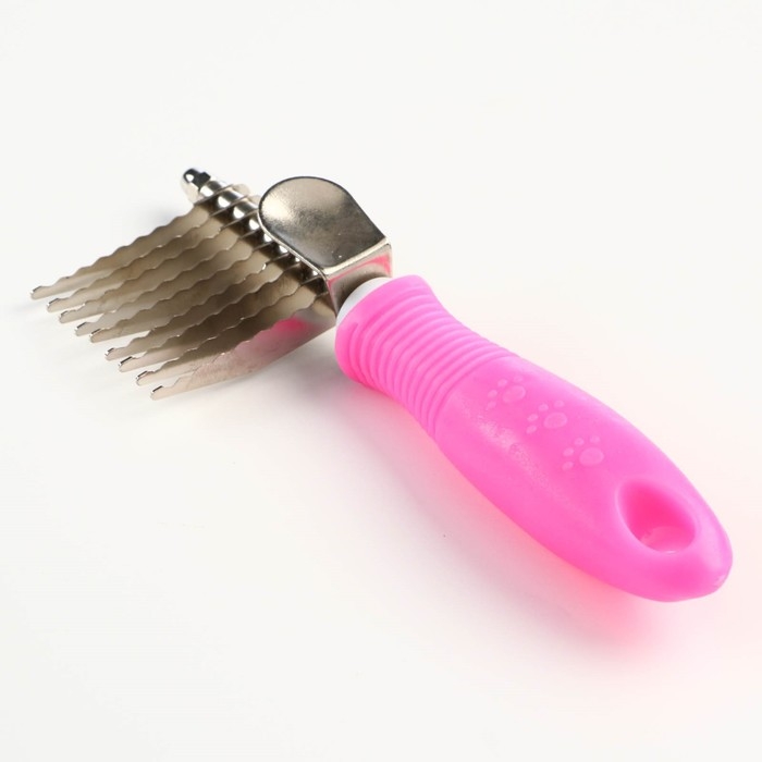 Колтунорез боковой Колтунорез боковой "Комфорт" 9 лезвий, нескользящая резиновая ручка, розовый