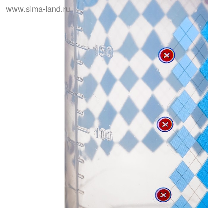 Бутылочка для кормления &laquo;Маленький джентльмен&raquo;, классическое горло, с ручками, 250 мл., от 0 мес., цвет голубой