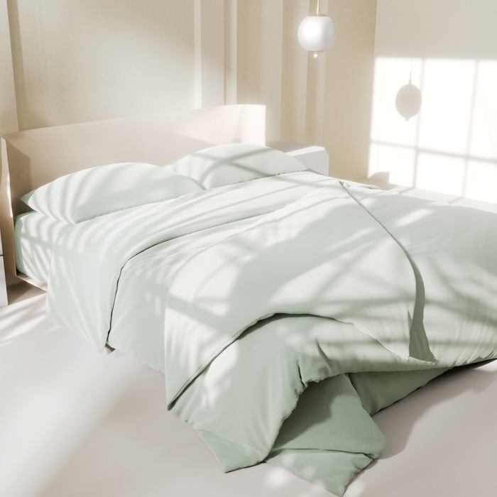 Постельное бельё LoveLife дуэт "Green tea" 150х215 см-2 шт, 225х240 см, 50х70&plusmn;3 см-2 шт, микрофибра 85 гр