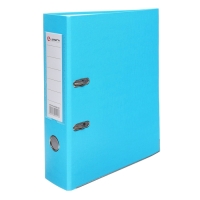 Папка-регистратор А4, 75 мм, Calligrata, ПВХ, тиснение "лен", металлическая окантовка, карман на корешок, собранная, голубая, микс Папка-регистратор А4, 75 мм, Calligrata, ПВХ, тиснение "лен", металлическая окантовка, карман на корешок, собранная, голубая, микс