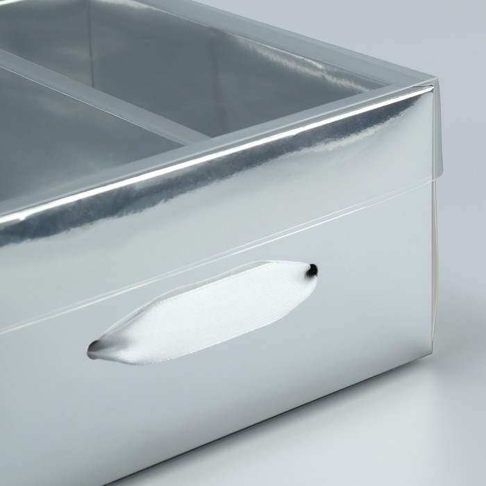 Коробка подарочная складная, упаковка, &laquo;Серебряная&raquo;, 20 х 20 х 10 см