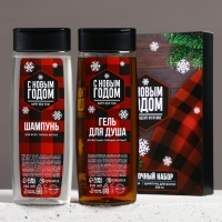 Подарочный набор косметики &laquo;Настоящему мужчине в Новый Год&raquo;, гель для душа и шампунь для волос, 2 х 250 мл, ЧИСТОЕ СЧАСТЬЕ