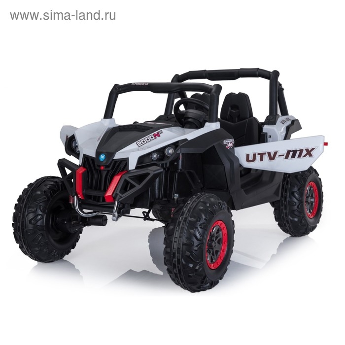 Электромобиль &laquo;БАГГИ&raquo;, полный привод 4WD, кожаное сидение, цвет белый