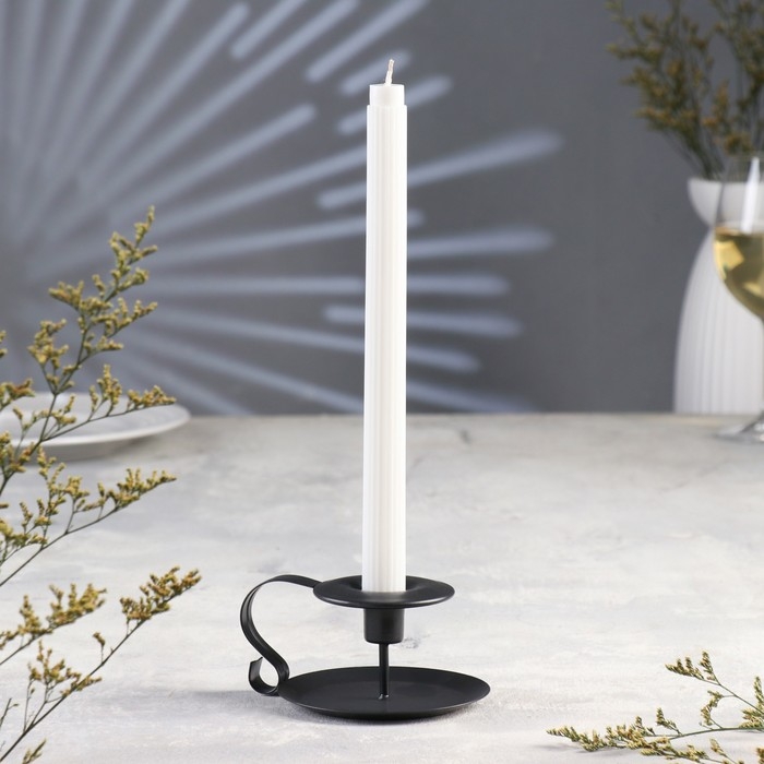 Подсвечник металлический Подсвечник металлический "Классика", на одну свечу, 11 х 6 см, черный