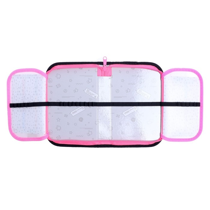 Пенал 3 секции, вкладка внутри, 140 х 210 х 40 мм, тканевый, Calligrata TOP Block Пенал 3 секции, вкладка внутри, 140 х 210 х 40 мм, тканевый, Calligrata TOP Block "Кошечка"