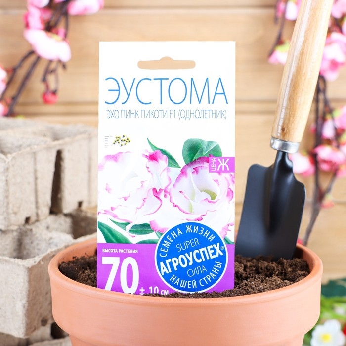 Семена цветов Эустома Семена цветов Эустома "Эхо Пинк Пикоти", F1, О драже, 5 шт