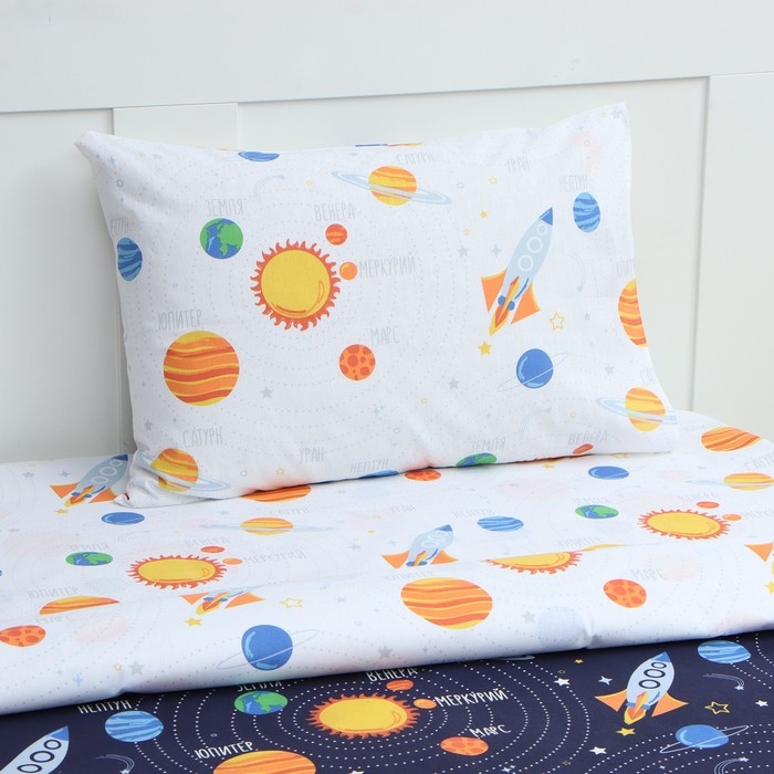 Постельное бельё Этель 1,5 сп Млечный путь, 143х215 см, 150х214 см, 50х70 см -1 шт, хлопок, бязь, светится в темноте Постельное бельё Этель 1,5 сп Млечный путь, 143х215 см, 150х214 см, 50х70 см -1 шт, хлопок, бязь, светится в темноте