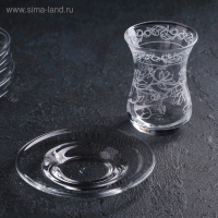 Сервиз чайный &laquo;Флора&raquo;, 12 предметов: 6 стаканов чайных 160 мл, 6 блюдец