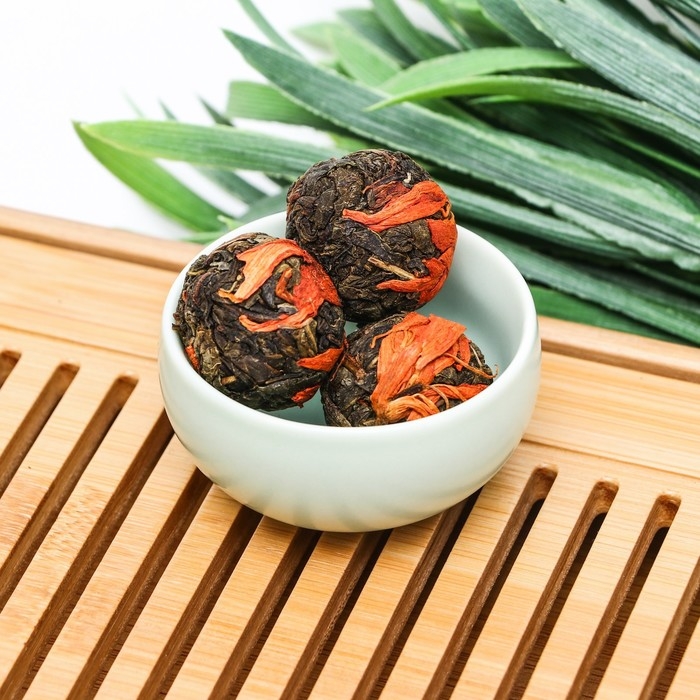 Китайский связанный зеленый чай, 50 г, лилия