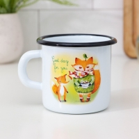 Кружка эмалированная &laquo;Для тебя&raquo;, 400 мл, цвет белый