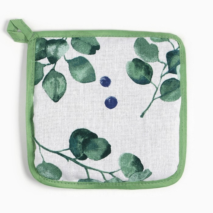 Прихватка "Доляна" Eucalyptus 19х19см,100%хл, рогожка 164 гр/м2