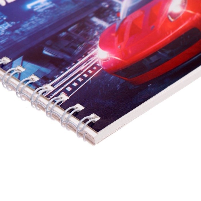 Альбом для рисования А5, 40 листов на гребне "Машина в городе", обложка мелованный картон, блок 100 г/м&sup2;