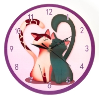 Часы настенные интерьерные "Котики", d-23. см Часы настенные интерьерные "Котики", d-23. см