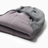 Шапка-шлем детский, цвет тёмно-серый, размер 46-50 Шапка-шлем детский, цвет тёмно-серый, размер 46-50