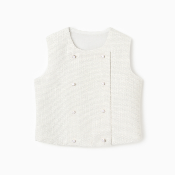 Жилетка для девочки, MINAKU :Party Dress, цвет белый, рост 122 см