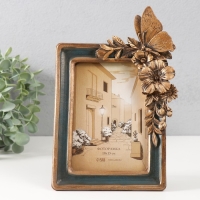 Фоторамка полистоун 10х15 см "Бабочка на букете" тёмно-зелёная с золотом 15,5х3,2х23,3 см Фоторамка полистоун 10х15 см "Бабочка на букете" тёмно-зелёная с золотом 15,5х3,2х23,3 см