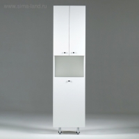 Пенал на ножках для ванной комнаты "Вега 4503" с корзиной, белый 45 х 30 х 181 см