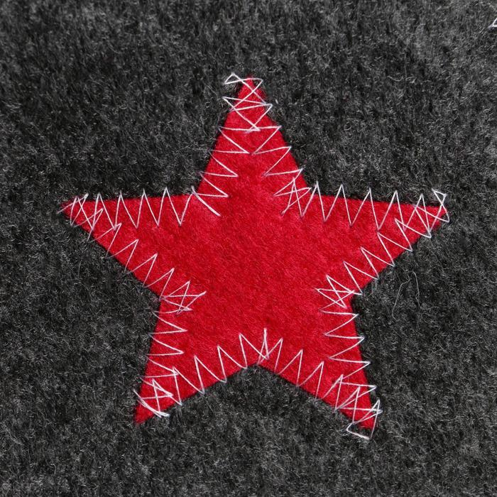 Набор для бани Набор для бани "Буденовец" серый: шапка, коврик, рукавица