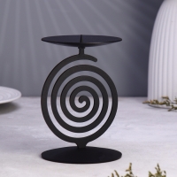 Подсвечник "Спираль" 11х10х16см, чёрный