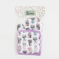 Кухонный набор Доляна &laquo;Прованс&raquo;, прихватка 17*17 см, рукавица 26*16 см,100% п/э