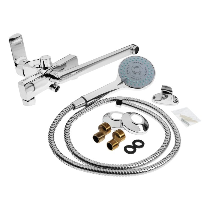 Смеситель для ванны ZEIN Z3845, однорычажный, излив 30 см, душевой набор, лейка 5 реж, хром 993215 Смеситель для ванны ZEIN Z3845, однорычажный, излив 30 см, душевой набор, лейка 5 реж, хром 993215