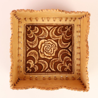 Конфетница "Роза", 14х14х9,5см, береста Конфетница "Роза", 14х14х9,5см, береста